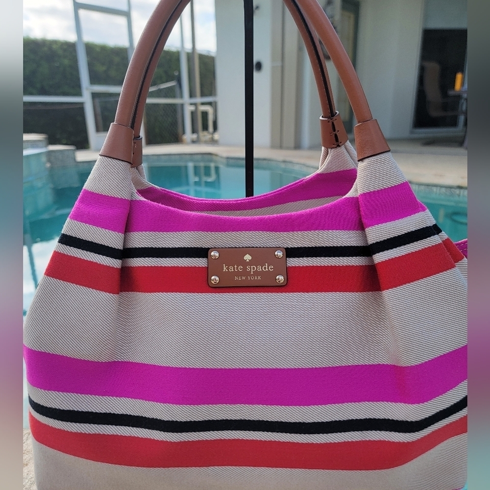 Kate Spade Stevie Oak Island Striped Womens Tote Bag - Picture 5 of 13